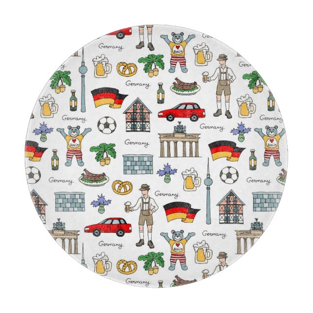 Symbol-Muster Deutschlands | Schneidebrett (Vorderseite)