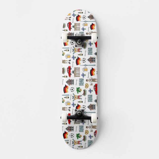 Symbol-Muster Deutschlands | Skateboard (Vorderseite)