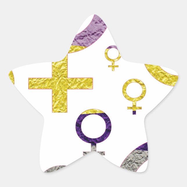 Symbol-Muster für Frauen Stern-Aufkleber (Vorderseite)