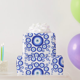 Symbol-Muster für griechisches Auge Viel Glück Geschenkpapier