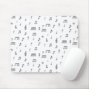 Symbol-Muster für schwarze und weiße Noten Mousepad