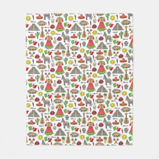 Symbol-Muster Mexikos | Fleecedecke