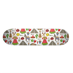 Symbol-Muster Mexikos Skateboard