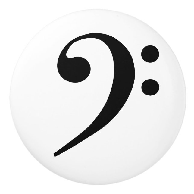 Symbol Notation für Black Bass Clef Keramikknauf (Vorderseite)