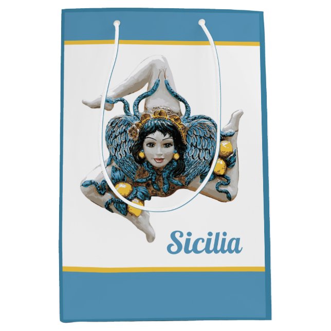 Symbol of Sicily Trinacria Medusa Sicilian Mittlere Geschenktüte (Vorderseite)