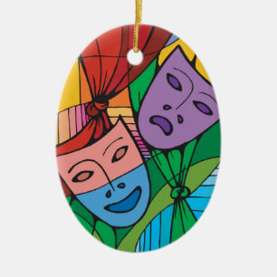 Symbol-Ornament des Tragedy and Comedy Theaters Keramik Ornament