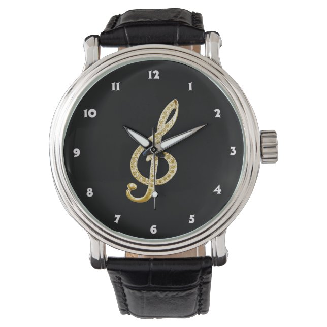 Symbol Piano Gclef Armbanduhr (Vorderseite)