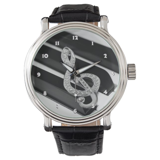 Symbol Piano Gclef Armbanduhr (Vorderseite)