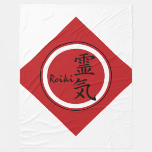 Symbol / REIKI rot signieren + Ihr Hintergrund Fleecedecke