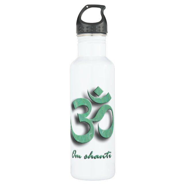 Symbol-rostfreie Wasser-Flasche OM Shanti Edelstahlflasche (Vorderseite)