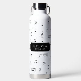 Symbol-Schriftart für schwarze und weiße Noten Trinkflasche