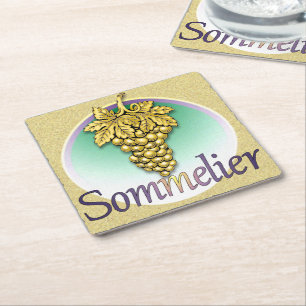 Symbol Sommelier Rechteckiger Pappuntersetzer
