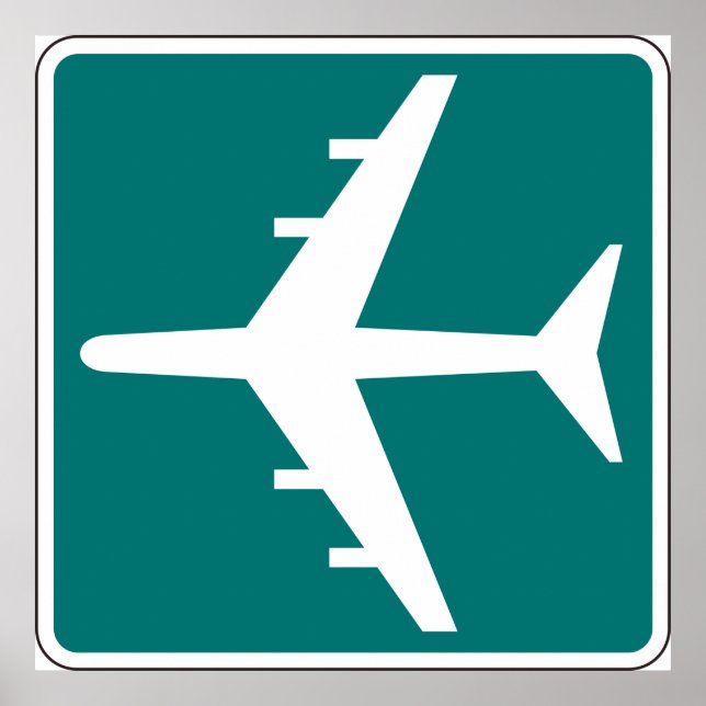 Symbol-Symbol-Zeichen-Flugzeug Reisetool-Symbol Pl Poster (Vorne)