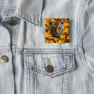 Symbol: Tigerkuppe in Blätter Button