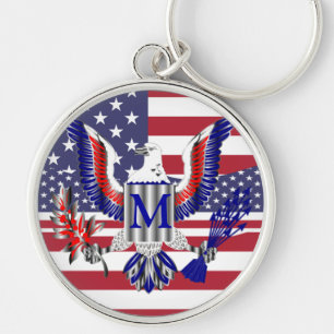 Symbol und Flagge des amerikanischen Adlers Schlüsselanhänger