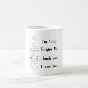 Symbol und heilende Worte von ho'oponopono. Kaffeetasse
