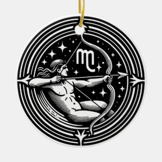Symbol und Merkmale des Horoskops - Sagittarius Keramik Ornament