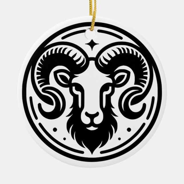 Symbol und Tasse der Zeichen für Horoskop-Zeichen Keramik Ornament (Vorne)