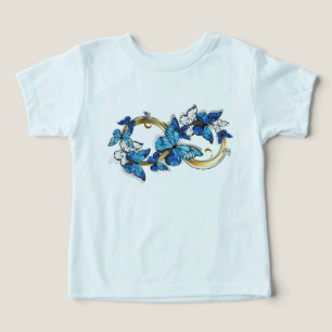 Symbol Unendlichkeit von blauen Morpho-Schmetterli