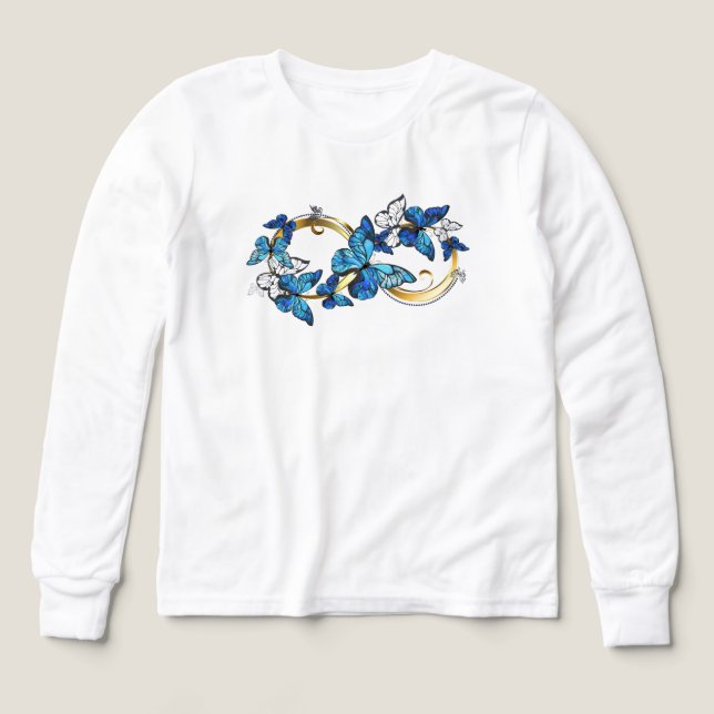 Symbol Unendlichkeit von blauen Morpho-Schmetterli (Design Vorderseite)