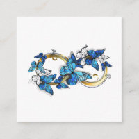 Symbol Unendlichkeit von blauen Morpho-Schmetterli