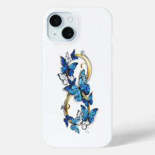 Symbol Unendlichkeit von blauen Morpho-Schmetterli Case-Mate iPhone Hülle