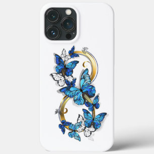 Symbol Unendlichkeit von blauen Morpho-Schmetterli Case-Mate iPhone Hülle
