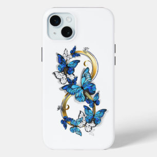 Symbol Unendlichkeit von blauen Morpho-Schmetterli Case-Mate iPhone Hülle