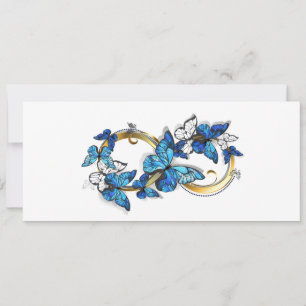 Symbol Unendlichkeit von blauen Morpho-Schmetterli Einladung