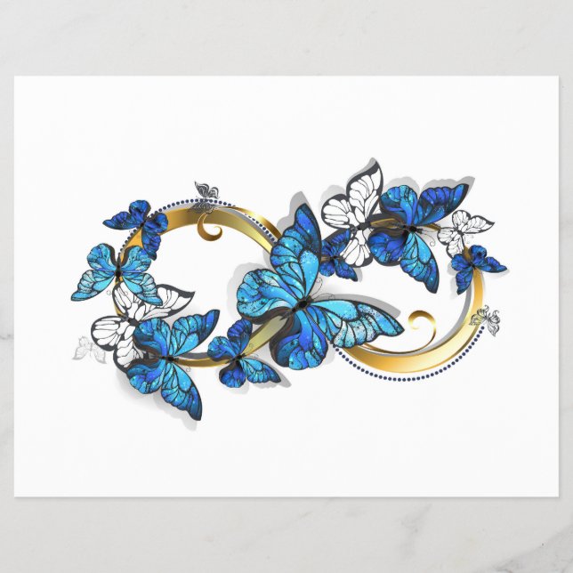Symbol Unendlichkeit von blauen Morpho-Schmetterli Flyer (Vorne)