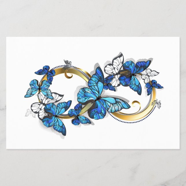 Symbol Unendlichkeit von blauen Morpho-Schmetterli Flyer (Vorne)