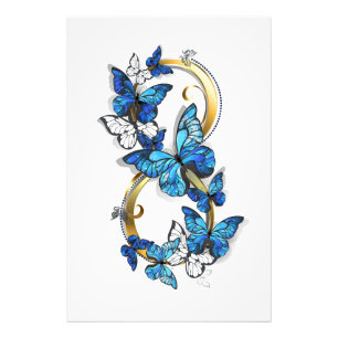 Symbol Unendlichkeit von blauen Morpho-Schmetterli Fotodruck