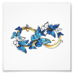 Symbol Unendlichkeit von blauen Morpho-Schmetterli Fotodruck