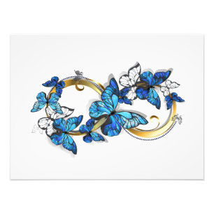 Symbol Unendlichkeit von blauen Morpho-Schmetterli Fotodruck