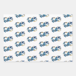Symbol Unendlichkeit von blauen Morpho-Schmetterli Geschenkpapier Set