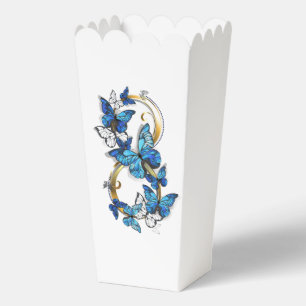 Symbol Unendlichkeit von blauen Morpho-Schmetterli Geschenkschachtel
