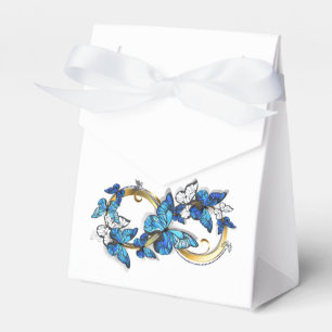 Symbol Unendlichkeit von blauen Morpho-Schmetterli Geschenkschachtel
