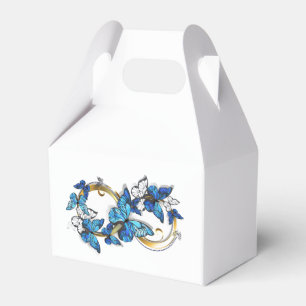 Symbol Unendlichkeit von blauen Morpho-Schmetterli Geschenkschachtel