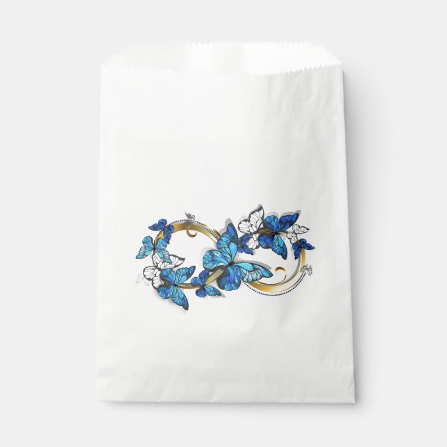 Symbol Unendlichkeit von blauen Morpho-Schmetterli Geschenktütchen (Vorderseite)