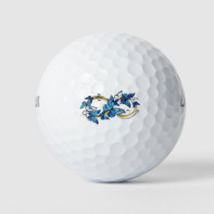 Symbol Unendlichkeit von blauen Morpho-Schmetterli Golfball