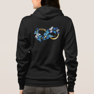 Symbol Unendlichkeit von blauen Morpho-Schmetterli Hoodie