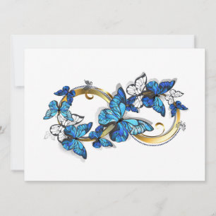 Symbol Unendlichkeit von blauen Morpho-Schmetterli Karte