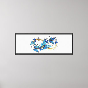 Symbol Unendlichkeit von blauen Morpho-Schmetterli Leinwanddruck
