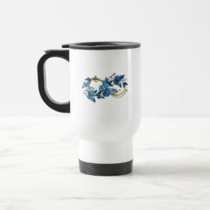 Symbol Unendlichkeit von blauen Morpho-Schmetterli Reisebecher