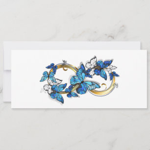 Symbol Unendlichkeit von blauen Morpho-Schmetterli Save The Date