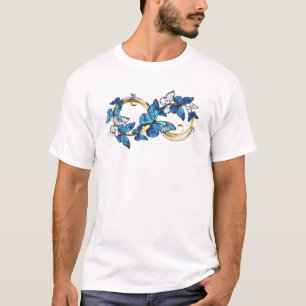 Symbol Unendlichkeit von blauen Morpho-Schmetterli T-Shirt