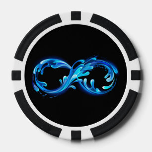 Symbol Unendlichkeit von kaltem klarem Wasser Pokerchips