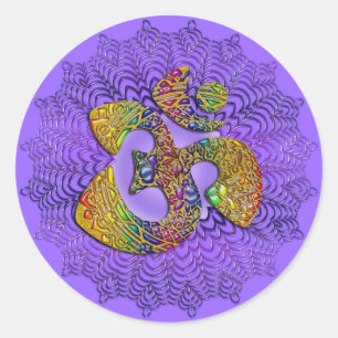 Symbol Universell OM/OM - Ornament Runder Aufkleber