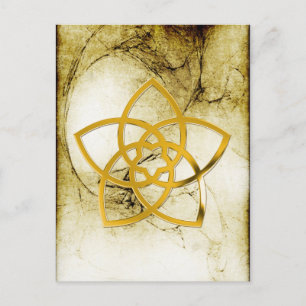 Symbol Venus Blume / GOLD Postkarte
