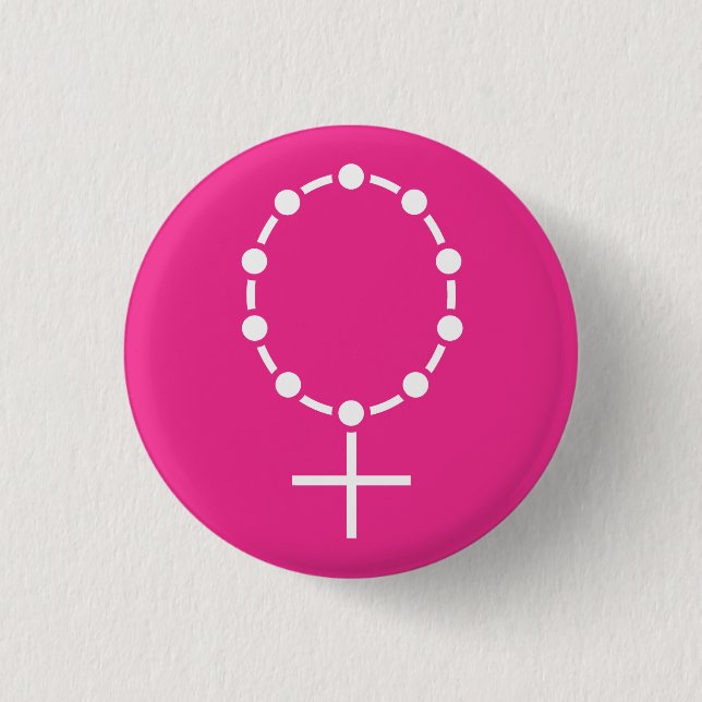 Symbol von Feminismus und von Glauben Button (Vorderseite)